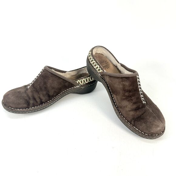 Ugg Australia Womens Kohala Mule Clogs Brown Suede Shearling Lined Slip On Sz 7 - Picture 1 of 10